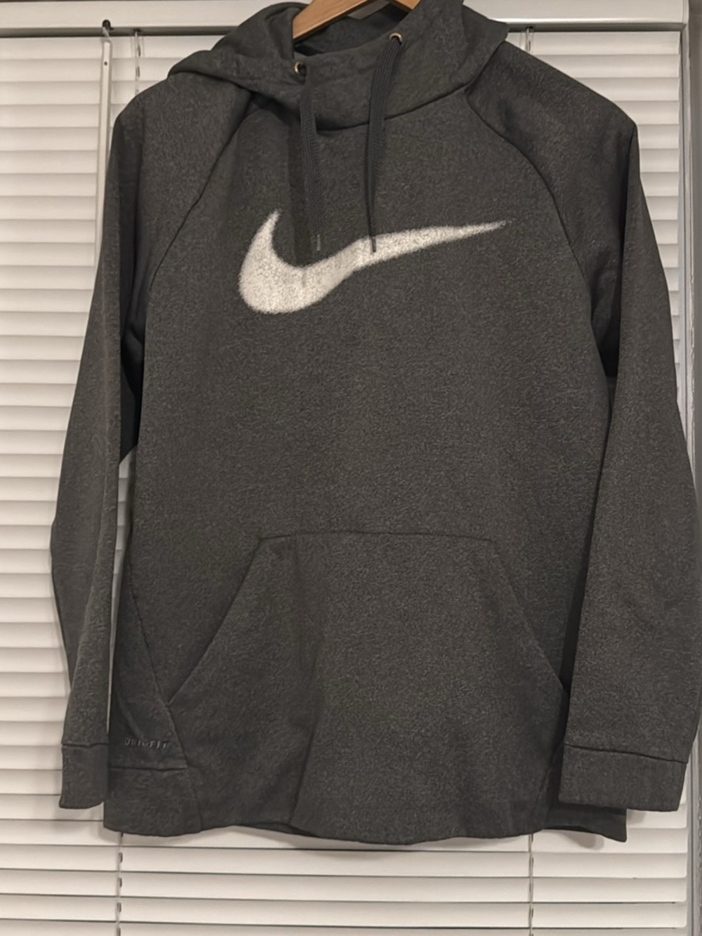 Nike Dark Gray Hoodie with White Swoosh